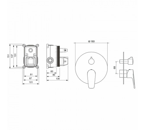 Смеситель для душа Aquatek Бетта AQ1146CR Хром