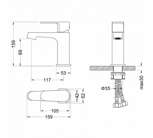 Смеситель для раковины Aquatek Оберон AQ1210CR Хром