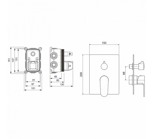 Смеситель для душа Aquatek Оберон AQ1247CR Хром