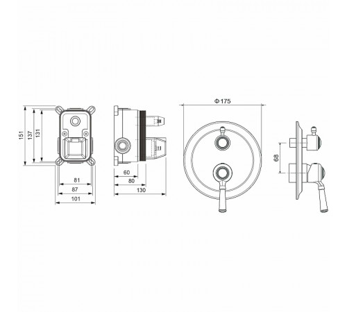 Смеситель для душа Aquatek Классик AQ1546MB Черный матовый