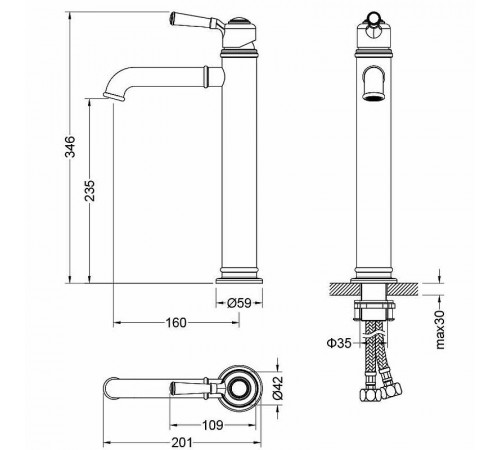 Смеситель для раковины Aquatek Классик AQ1504CR Хром