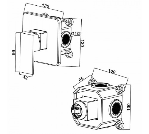 Смеситель для душа Swedbe Platta 5522B Черный матовый