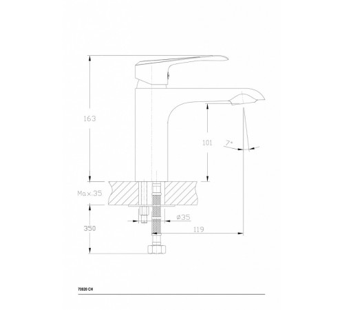 Смеситель для раковины Ceramicanova Curve 70020CH Хром