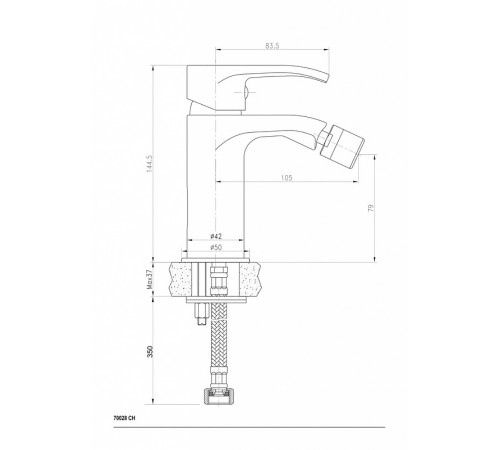 Смеситель для биде Ceramicanova A.V.O 70028CH Хром