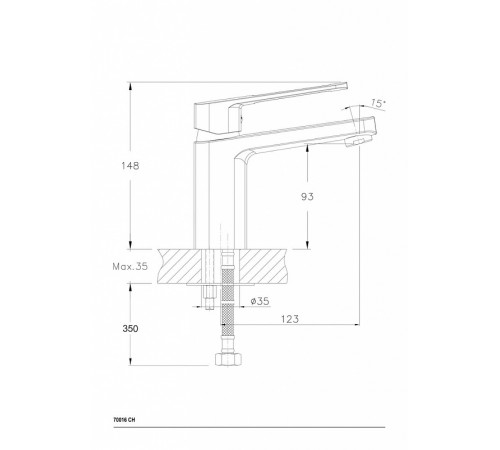 Смеситель для раковины Ceramicanova Linear 70016CH Хром