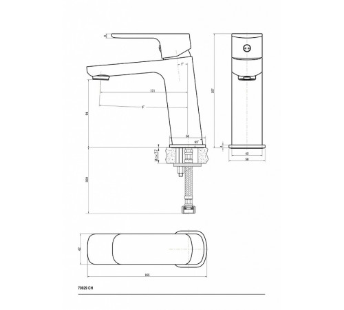 Смеситель для раковины Ceramicanova Exellence 70029CH Хром