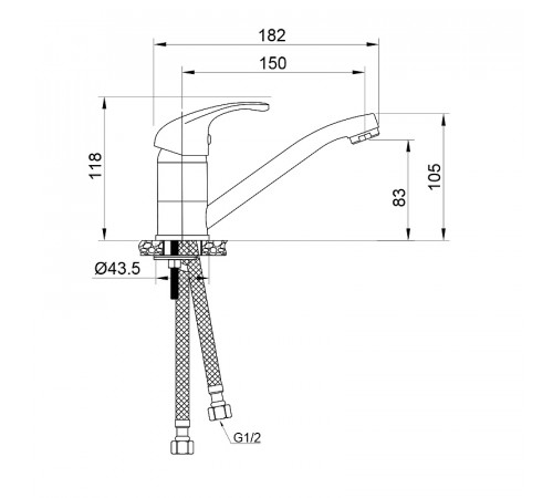 Смеситель для раковины WesnaArt Listok LIS01-220 Хром