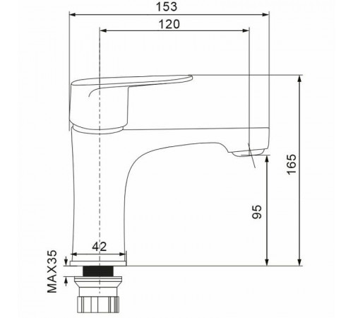 Смеситель для раковины WesnaArt Nova NOV03-210Black Черный матовый