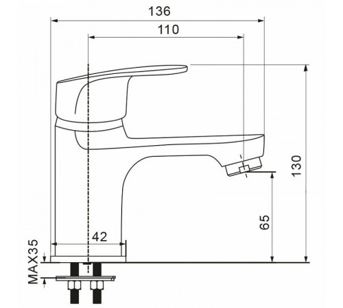 Смеситель для раковины WesnaArt Ocean OCE12-210 Хром