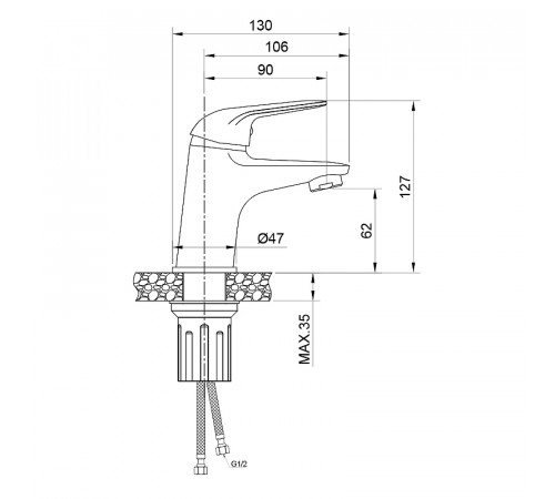 Смеситель для раковины WesnaArt Luch LUC15-210 Хром