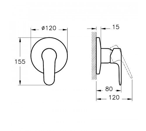 Смеситель для душа Vitra Root Round A42728EXP Хром