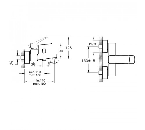 Смеситель для ванны Vitra Root Square A4273736EXP Черный матовый