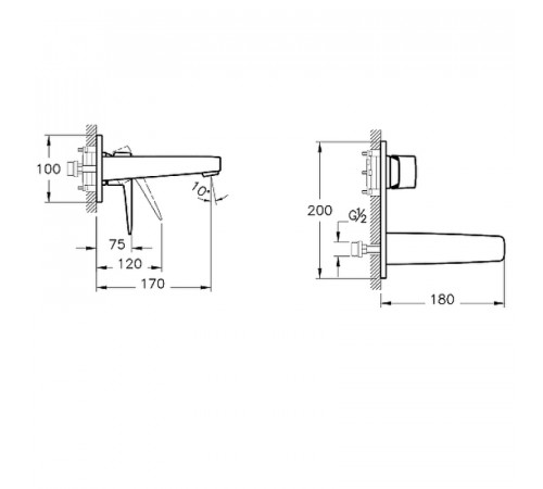 Смеситель для раковины Vitra Root Square A42738EXP Хром