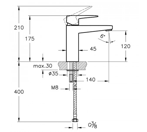 Смеситель для раковины Vitra Root Square A4273136EXP Черный матовый