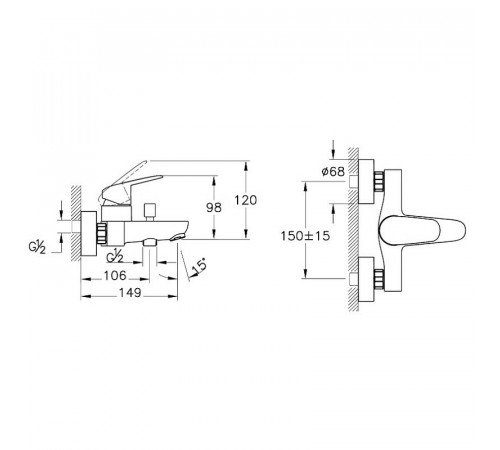 Смеситель для ванны Vitra Flow Round A43057EXP Хром