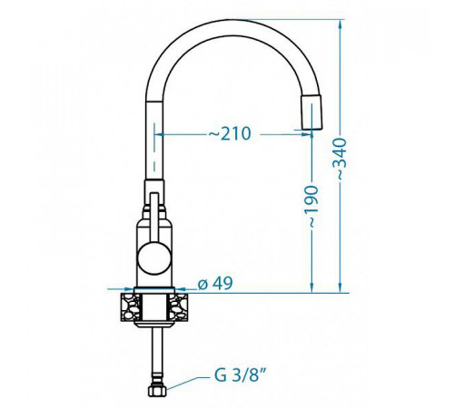 Смеситель для кухни Alveus Flexa 1147056 Черный матовый