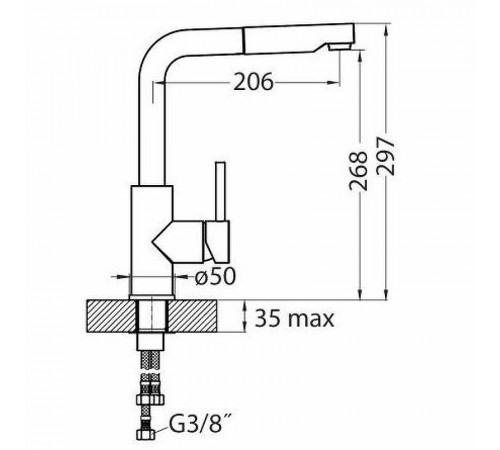 Смеситель для кухни Alveus Siros-P G81 Concrete 1129044 Бетон