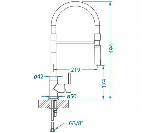 Смеситель для кухни Alveus Lyra-S Chr 1132184 Хром Черный