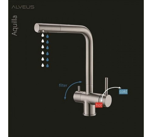 Смеситель для кухни Alveus Aquila Sat 1139805 Сатинированная сталь