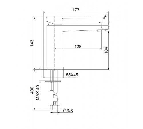 Смеситель для раковины Fiore Kube 100BB8516 Белый