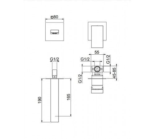 Смеситель для раковины Fiore Kube 100CR7597 Хром