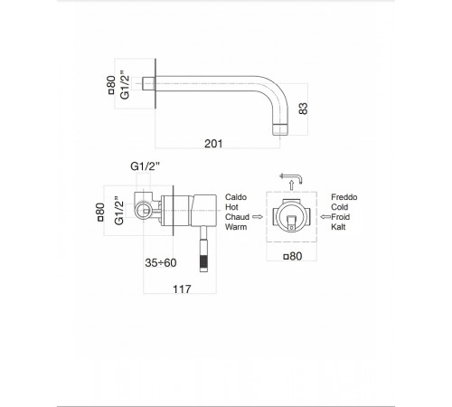 Смеситель для раковины Fiore Xenon 44NN5227 Черный