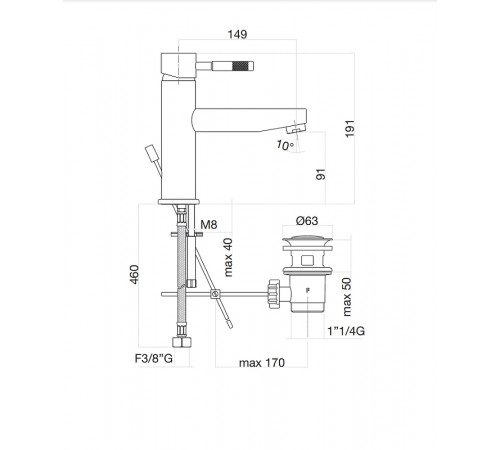 Смеситель для раковины Fiore Xenon 44CR5276 Хром