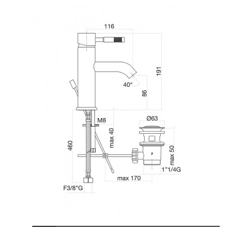 Смеситель для раковины Fiore Xenon 44CR5283 Хром