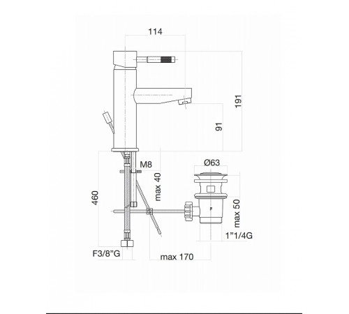 Смеситель для раковины Fiore Xenon 44CR5271 Хром