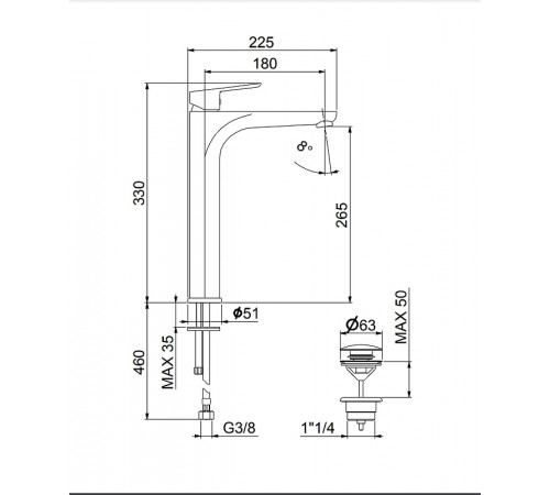 Смеситель для раковины Fiore Kevon 81NN8119 Черный