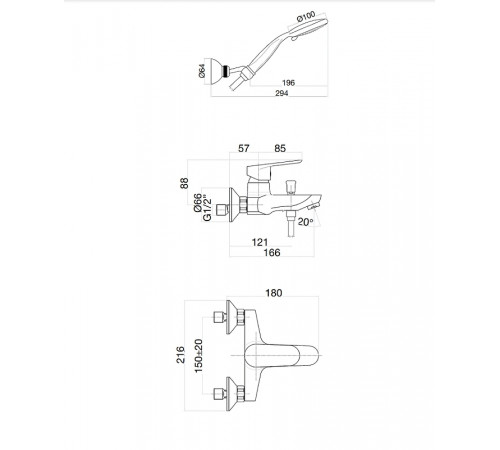 Смеситель для ванны Fiore Kevon 81NN8150 Черный