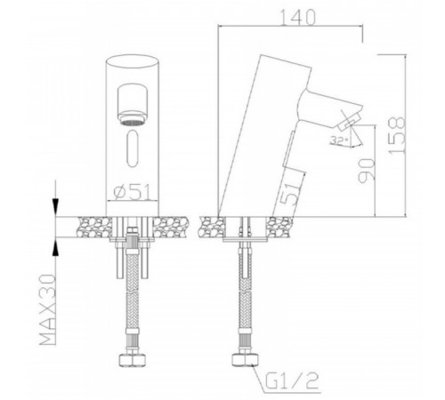 Смеситель для раковины Nofer 07261.B Хром