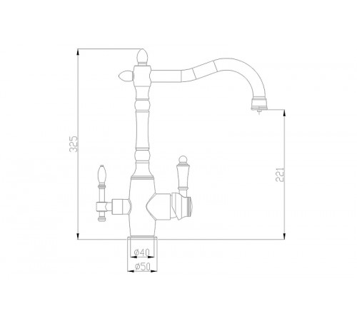 Смеситель для кухни ZorG Steel Hammer SH 812 BLACK BR Черный матовый Бронза