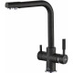 Смеситель для кухни ZorG Steel Hammer SH 552 BLACK CR Черный матовый