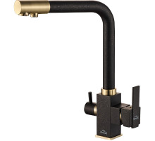 Смеситель для кухни ZorG Steel Hammer SH 805 BLACK BR Черный матовый Бронза