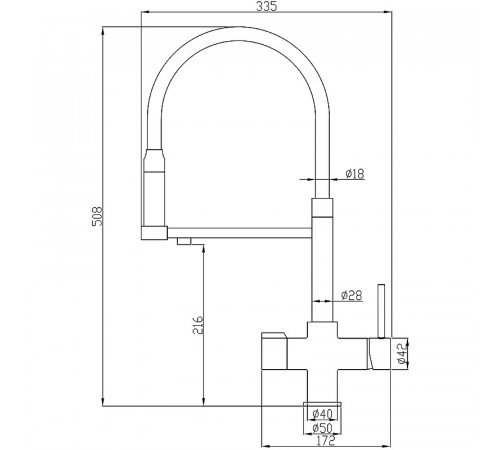 Смеситель для кухни ZorG Steel Hammer SH 2003 BRONZE Бронза Черный