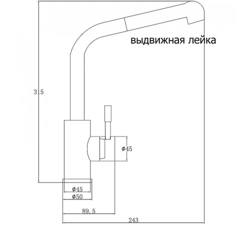 Смеситель для кухни ZorG Steel Hammer SH 5144 INOX Нержавеющая сталь