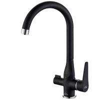 Смеситель для кухни ZorG Steel Hammer SH 910 BLACK CR Черный матовый