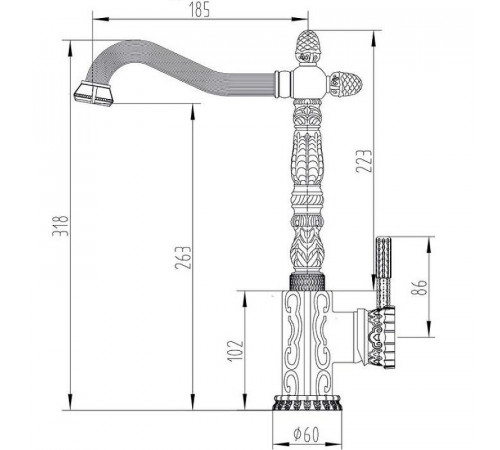 Смеситель для кухни ZorG Antic A117K-BR Бронза