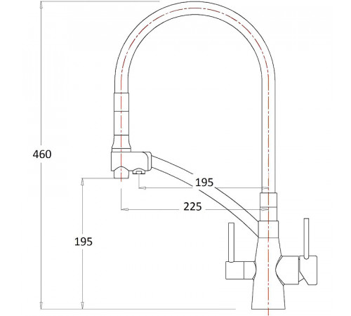 Смеситель для кухни ZorG Sanitary ZR338-6YF Хром Черный