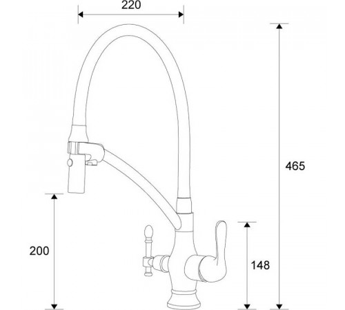 Смеситель для кухни ZorG Sanitary ZR347-8YF Хром Белый