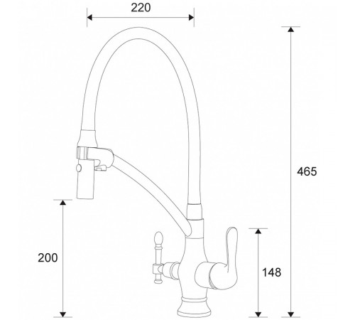 Смеситель для кухни ZorG Sanitary ZR 347-6 YF Хром Черный