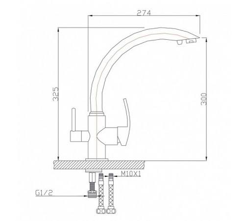 Смеситель для кухни ZorG Sanitary ZR314YF Хром