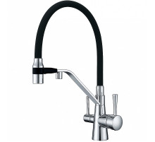 Смеситель для кухни ZorG Sanitary ZR 356 YF Хром Черный