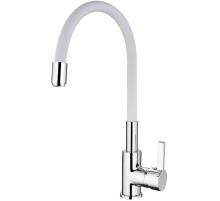 Смеситель для кухни Ledeme Rainbow 4898-3L Хром Белый