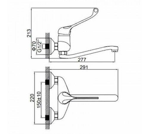 Смеситель для кухни Ledeme H79 4679L Хром