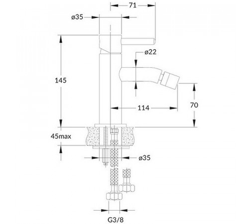 Смеситель для биде Omnires Y Y1220BL Черный