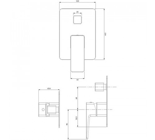 Смеситель для душа Omnires Parma PM7435GR Графит