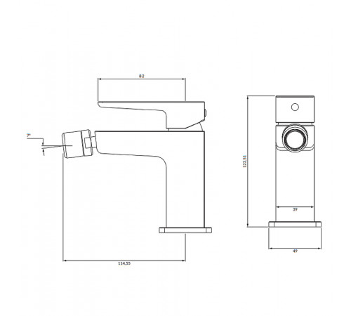 Смеситель для биде Omnires Parma PM7420GR Графит