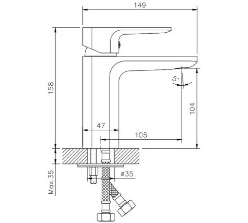 Смеситель для раковины Koller Pool Trend TR0200 Хром